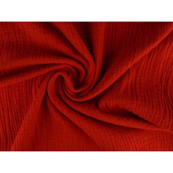 Mousseline stof rood - Katoenen stof op rol
