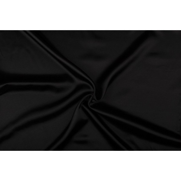 Satijn 50m rol - Zwart - 100% polyester