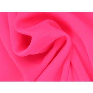Chiffon stof - Neon roze