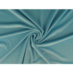 Fluweel stretch - Aqua blauw