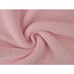 Teddy bont stof - Baby roze - Bouclé stof