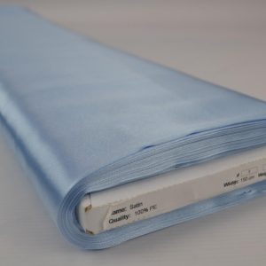Baby blauw satijn stof op rol