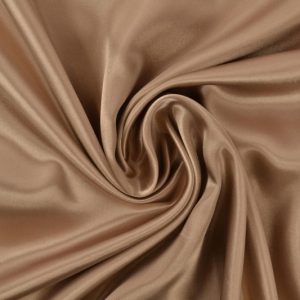 Satijn stof donker beige