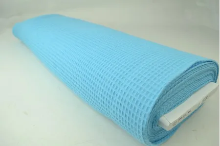 Wafelstof - Aqua blauw - Rol