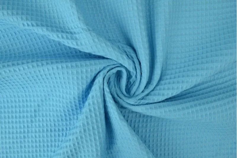 Wafelstof - Aqua blauw