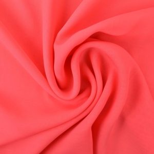 Chiffon stof koraalroze