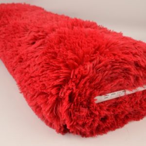 Langharig bont stof - Rood - Rol