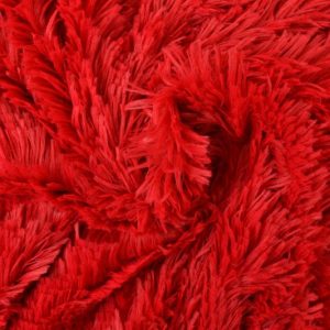 Langharig bont stof - Rood