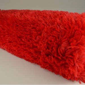 Rood langharig bont stof op rol