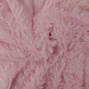 Langharig bont stof - baby roze