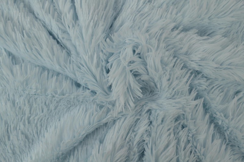 Langharig bont stof - Baby blauw