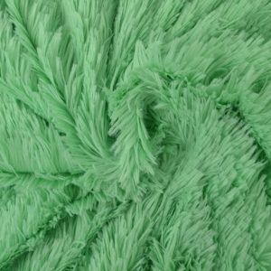 Langharig bont stof - Mintgroen