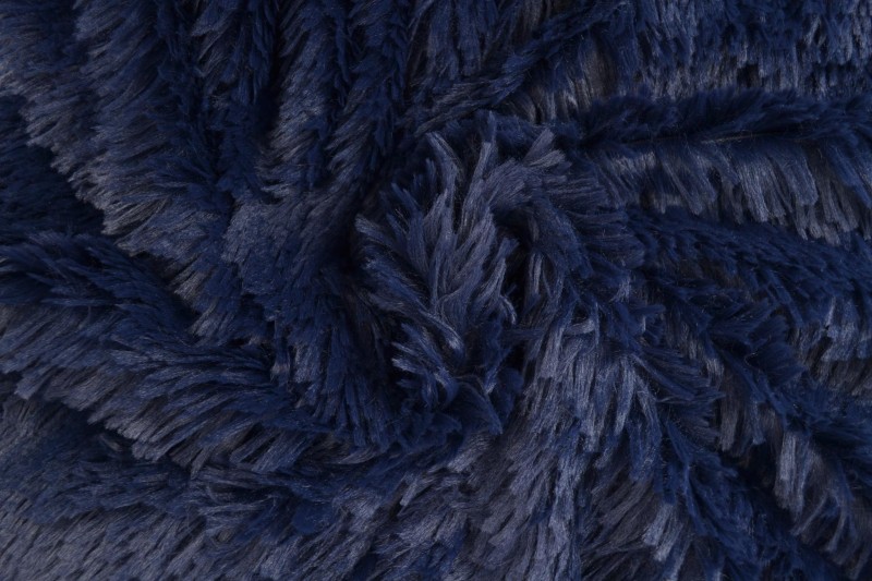 Langharig bont stof - Navy