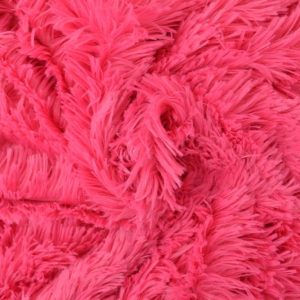 Langharig bont stof - Fuchsia