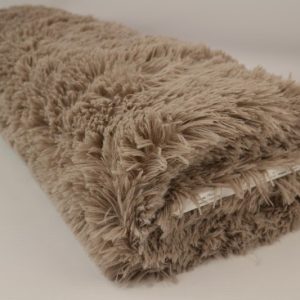 Langharig bont stof - Taupe - Rol
